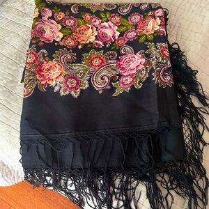 New 100% Wool RUSSIAN Square SCARF s56x56 Pavlovo